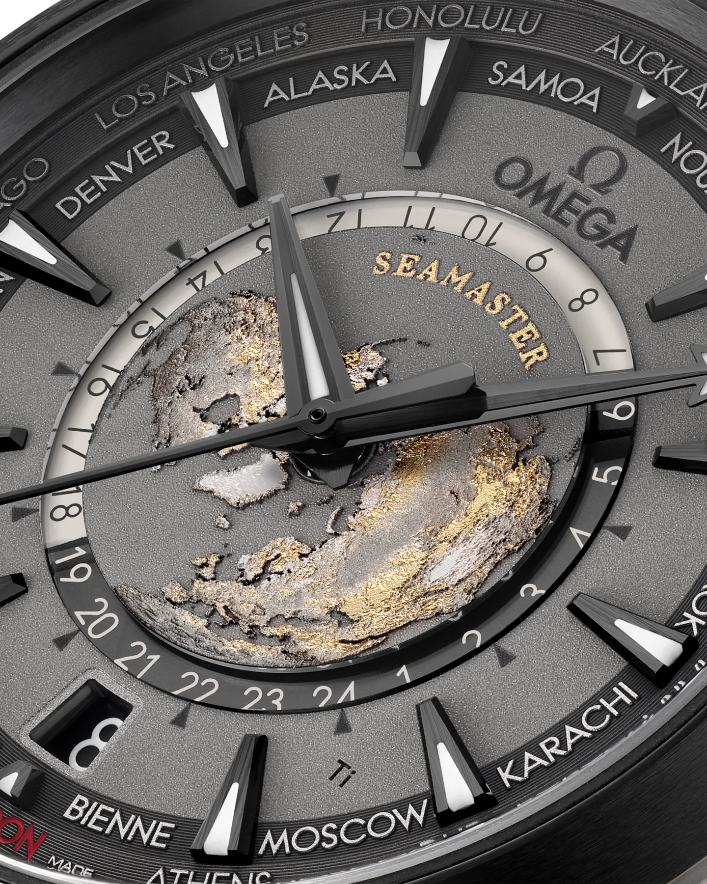 Omega Seamaster Aqua Terra Worldtimer GMT 43mm, Titanium, Grey, Ref# 220.92.43.22.99.001, dated 2025