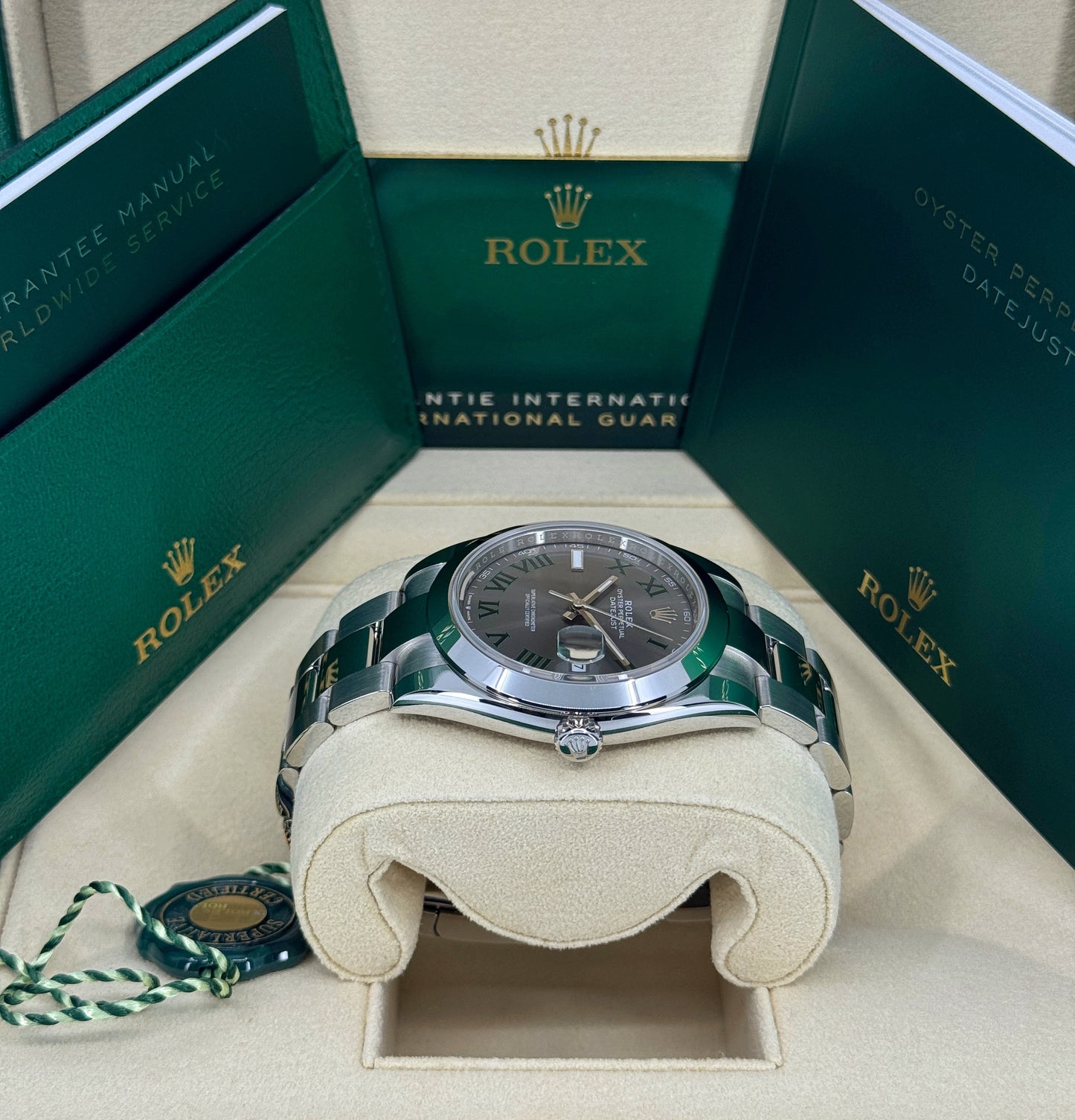 Rolex Datejust 41mm, Stainless Steel, Wimbledon, Slate, Oyster, Ref# 126300-0013, dated 2025