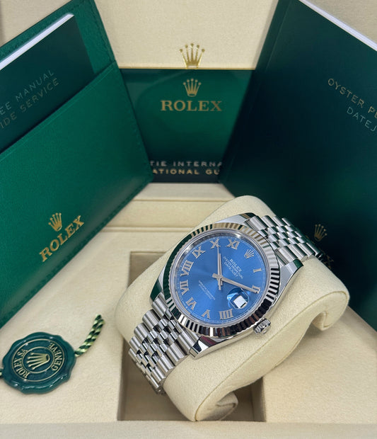 Rolex Datejust 41mm, Stainless Steel, Blue Roman, Jubilee, Ref# 126334-0026, dated 2025