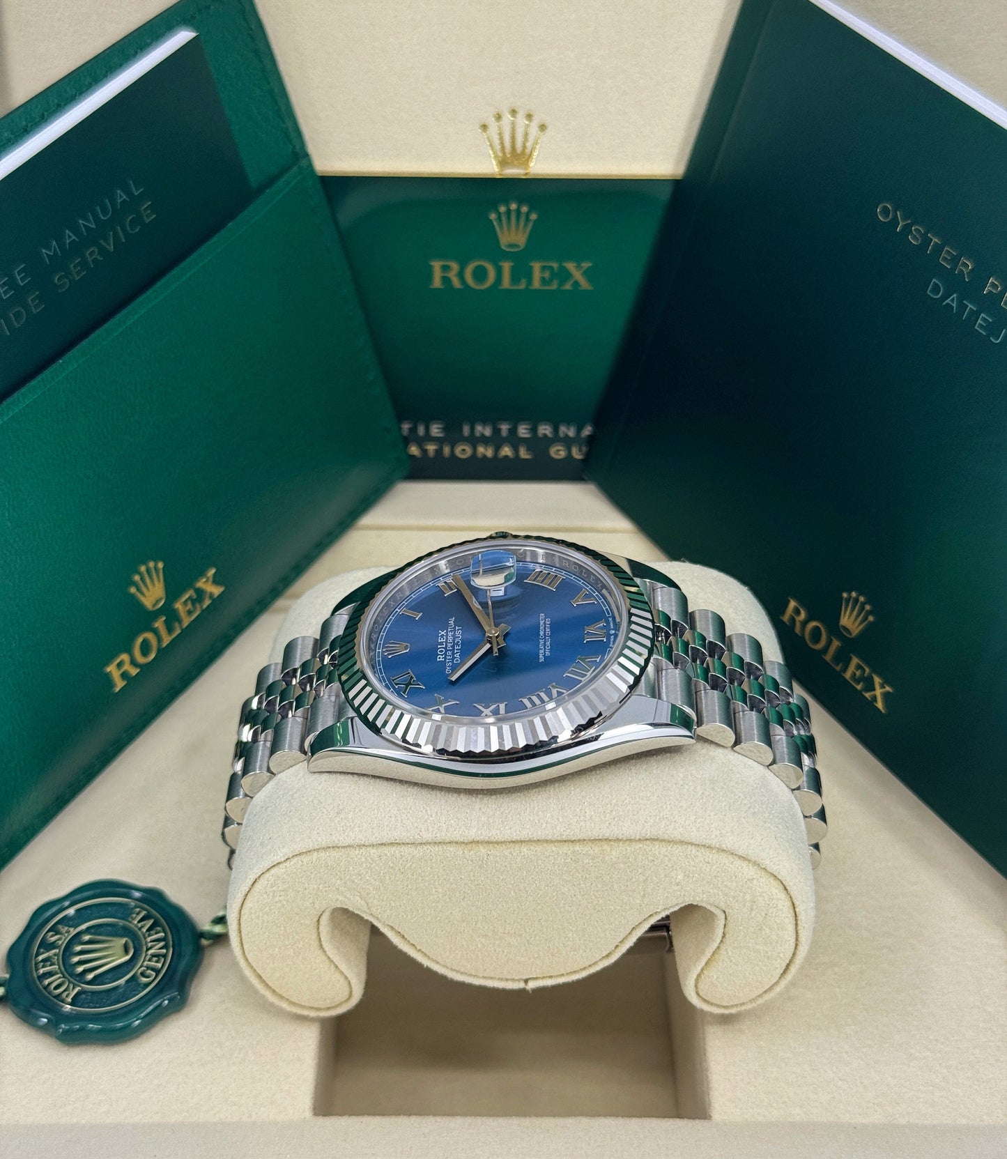Rolex Datejust 41mm, Stainless Steel, Blue Roman, Jubilee, Ref# 126334-0026, dated 2025