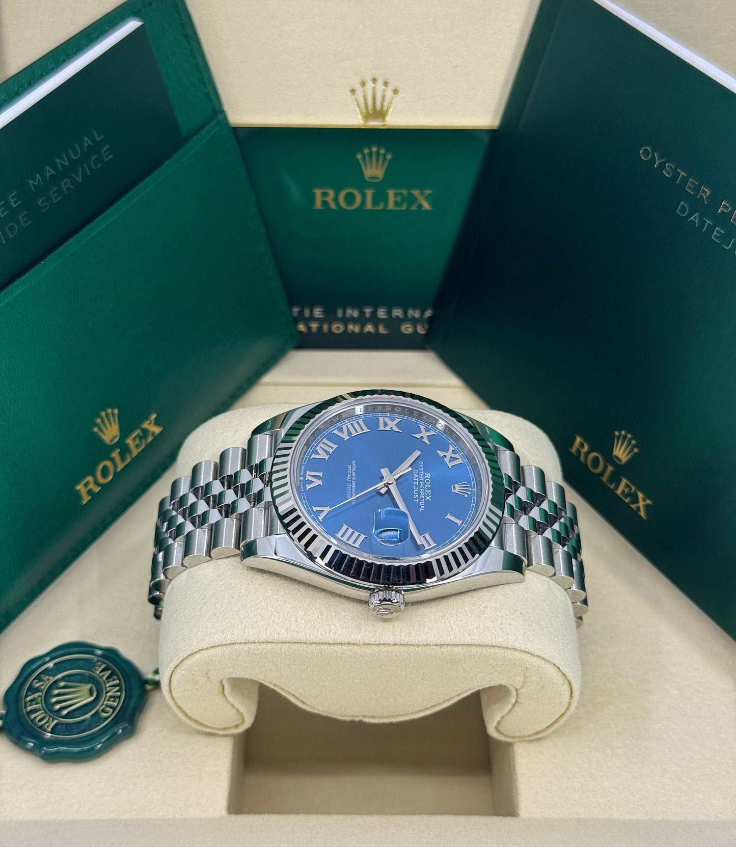 Rolex Datejust 41mm, Stainless Steel, Blue Roman, Jubilee, Ref# 126334-0026, dated 2025
