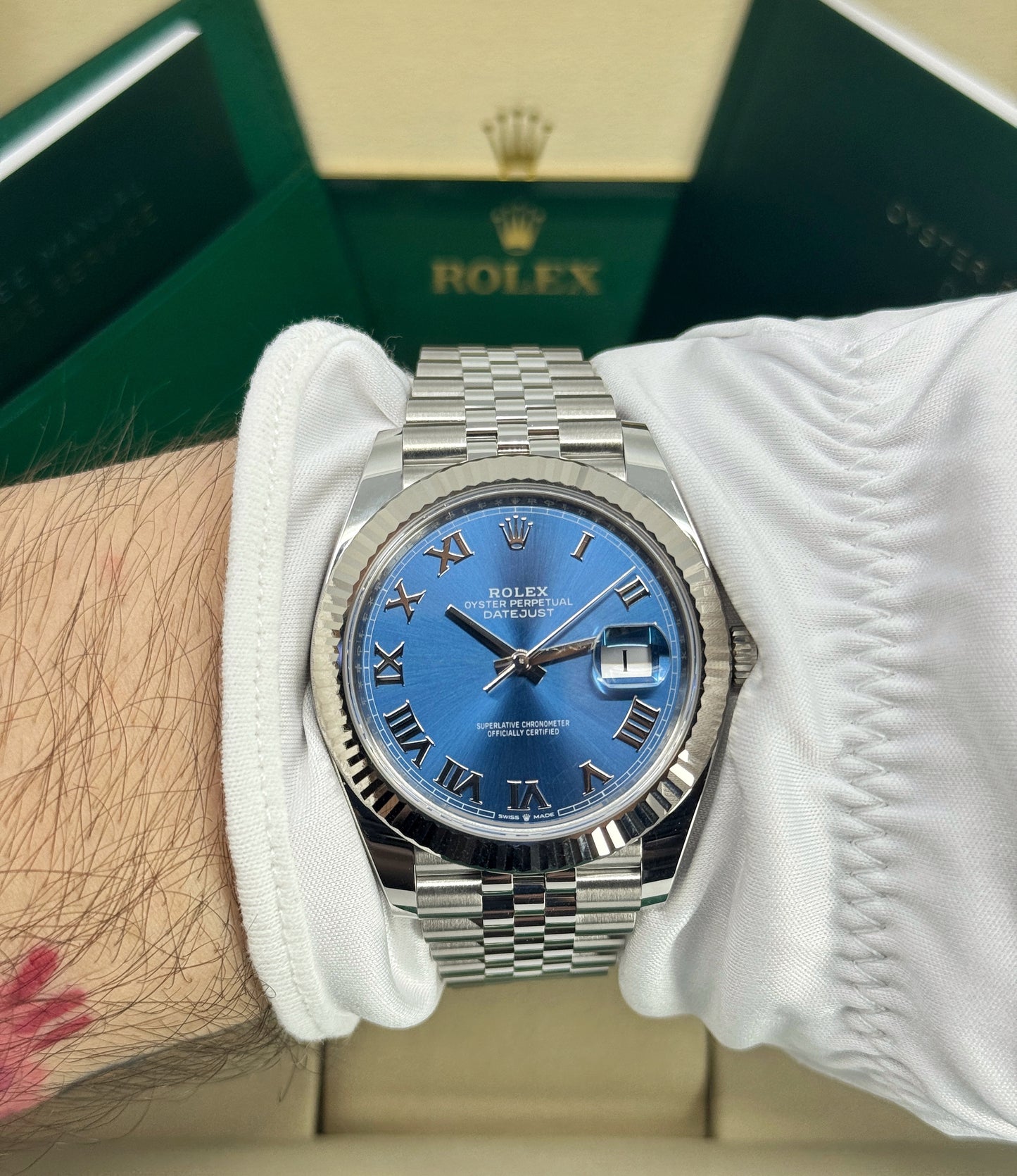 Rolex Datejust 41mm, Stainless Steel, Blue Roman, Jubilee, Ref# 126334-0026, dated 2025
