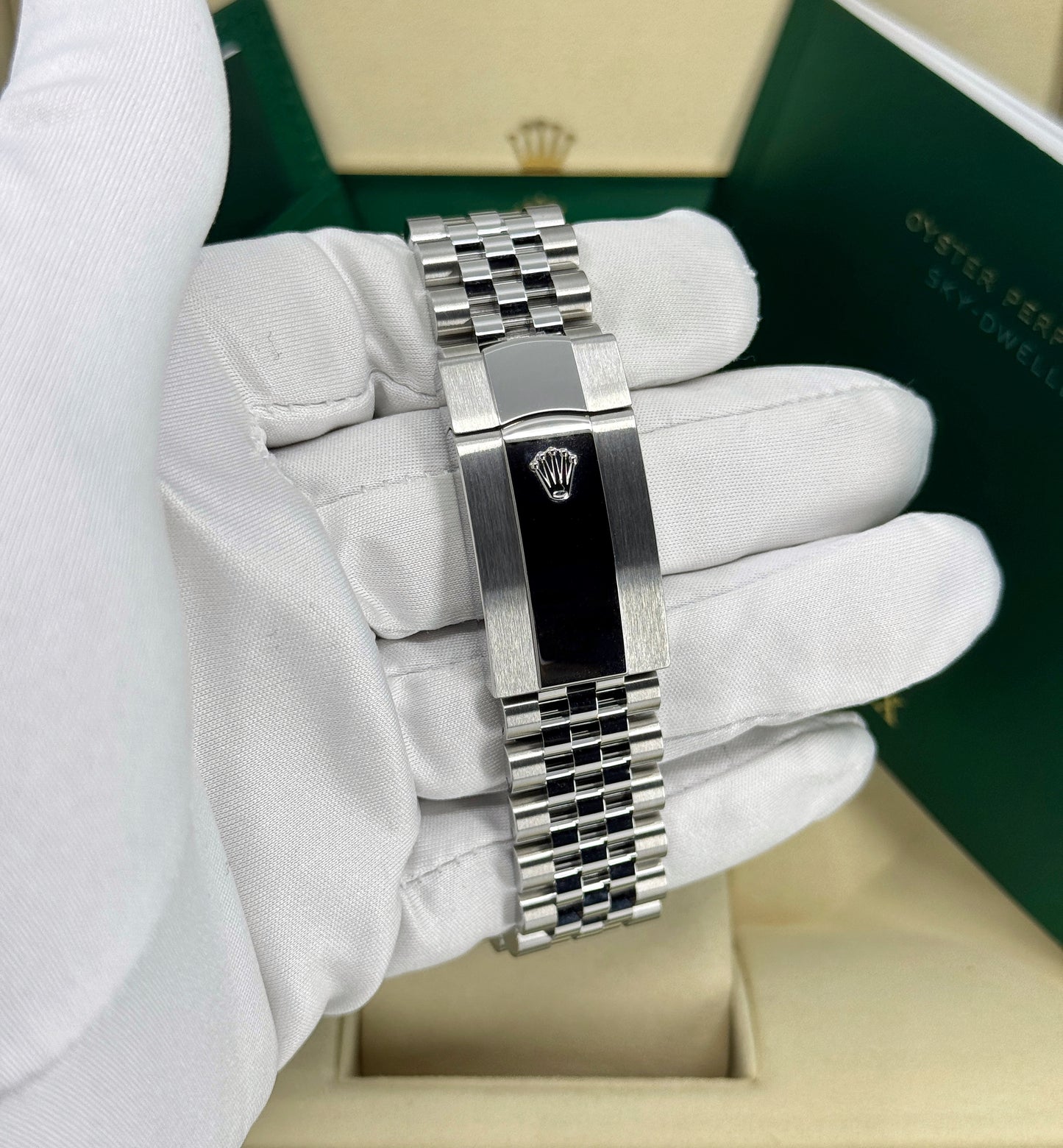 Rolex Sky-Dweller 42mm, 18k WG & Stainless Steel, White, Jubilee, Ref# 336934-0004, dated 2025