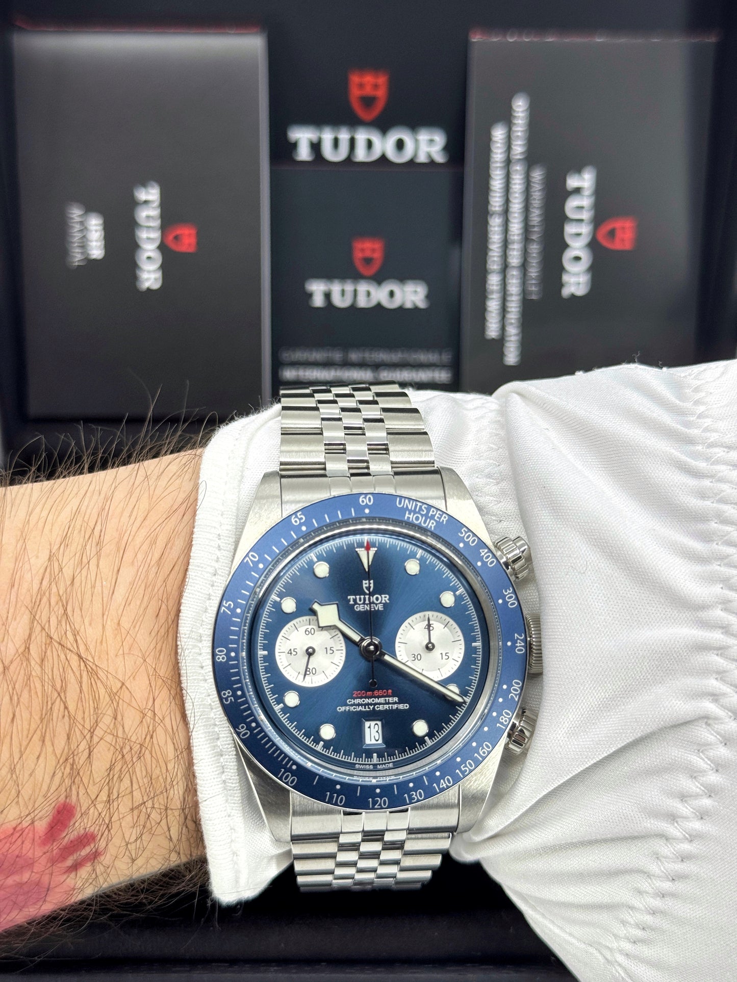 Tudor Black Bay Chrono 41mm, Boutique Edition, Blue, Ref# 79360B-0002, dated 2025