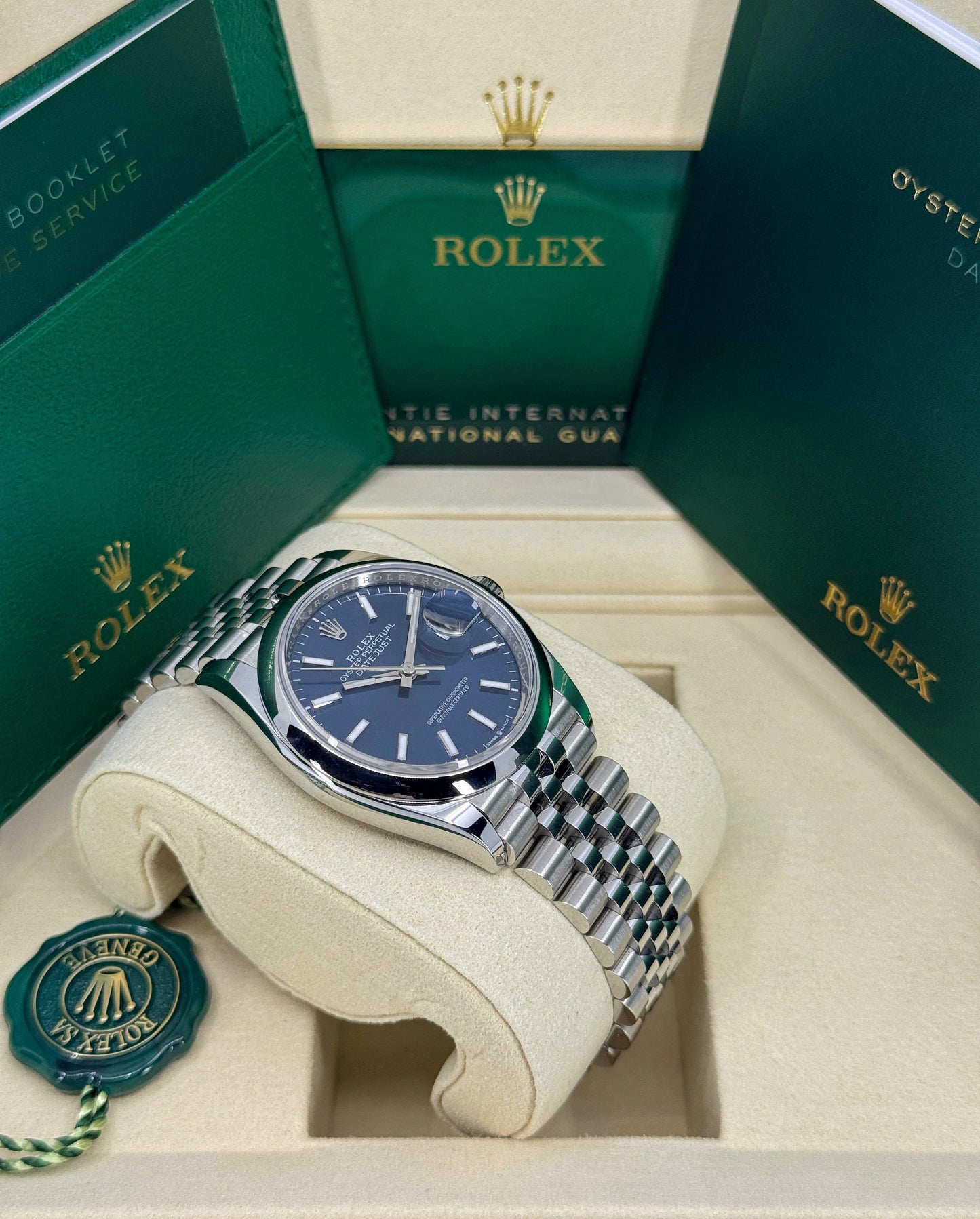 Rolex Datejust 36mm, Stainless Steel, Blue, Jubilee, Ref# 126200-0005, dated 2025