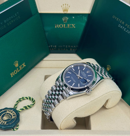 Rolex Datejust 36mm, Stainless Steel, Blue, Jubilee, Ref# 126234-0017, dated 2025