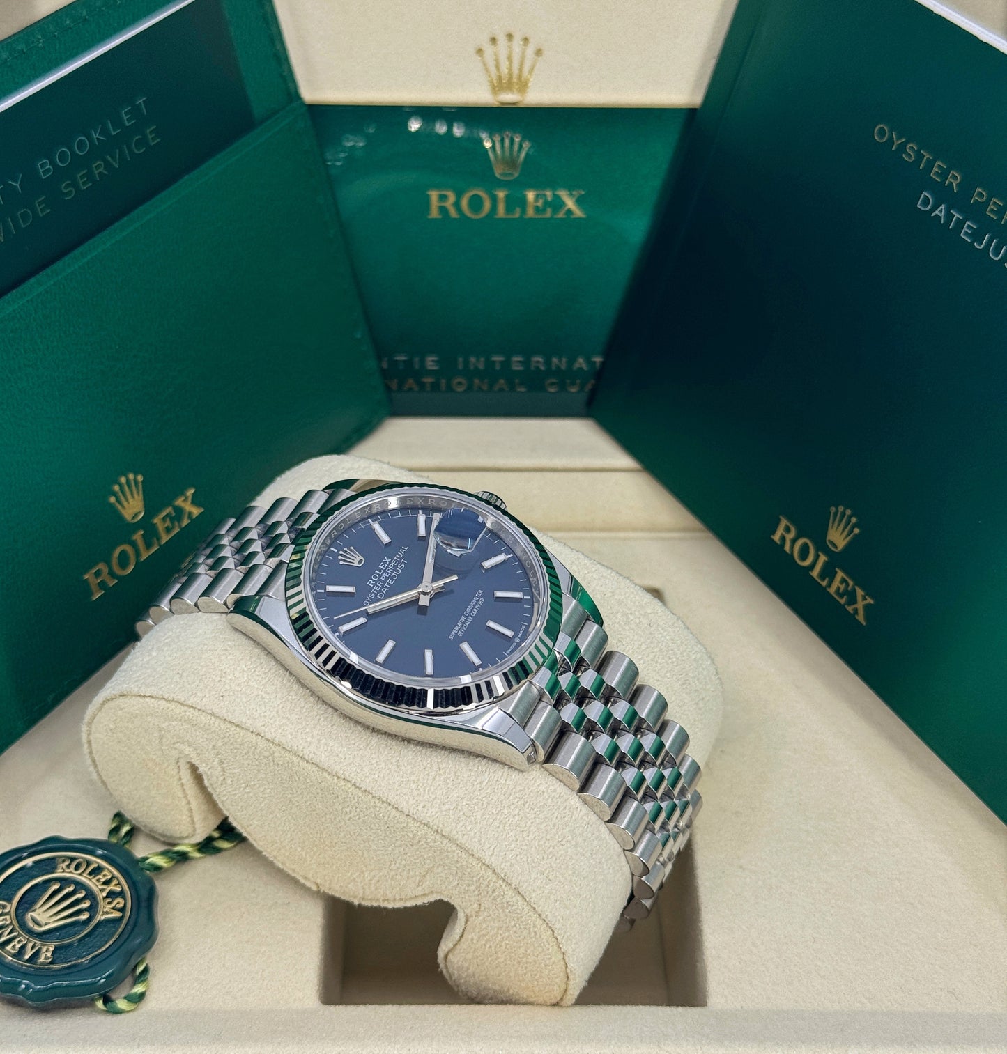 Rolex Datejust 36mm, Stainless Steel, Blue, Jubilee, Ref# 126234-0017, dated 2025