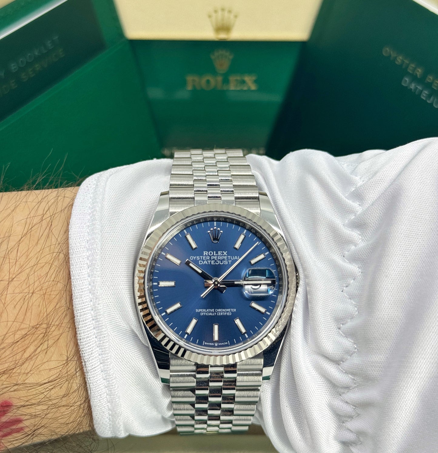 Rolex Datejust 36mm, Stainless Steel, Blue, Jubilee, Ref# 126234-0017, dated 2025