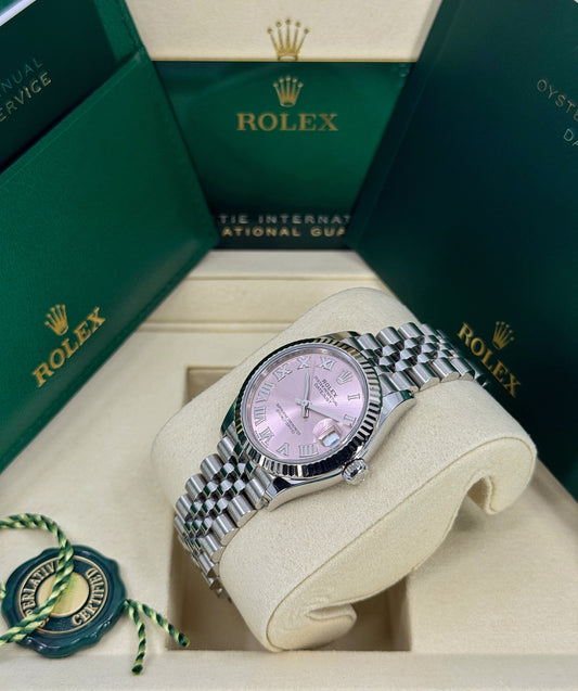 Rolex Datejust 31mm, Stainless Steel, Pink Roman, Jubilee, Ref# 278274-0020, dated 2025