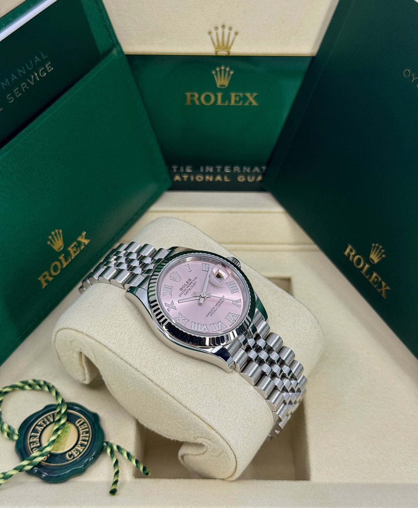 Rolex Datejust 31mm, Stainless Steel, Pink Roman, Jubilee, Ref# 278274-0020, dated 2025