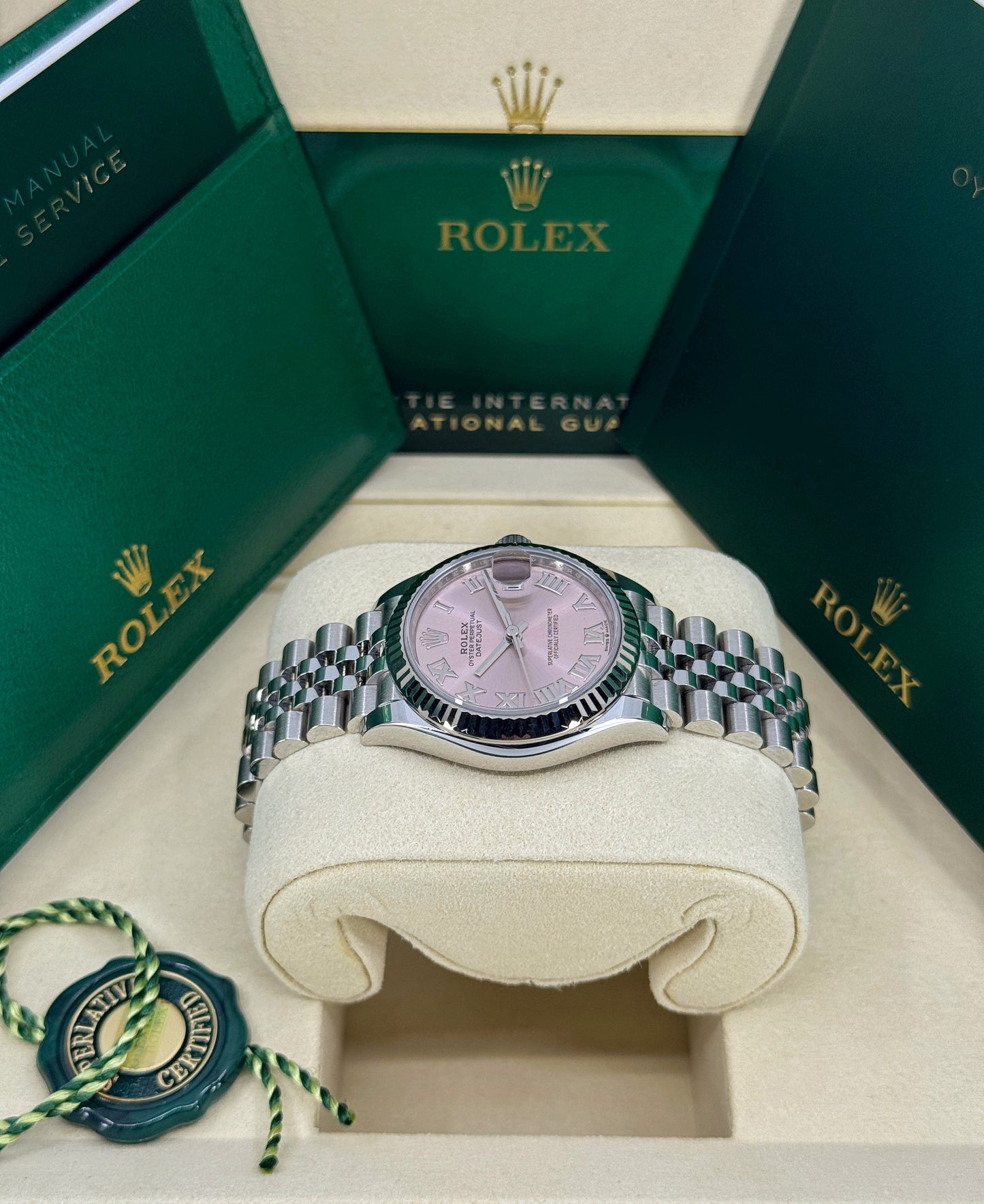 Rolex Datejust 31mm, Stainless Steel, Pink Roman, Jubilee, Ref# 278274-0020, dated 2025