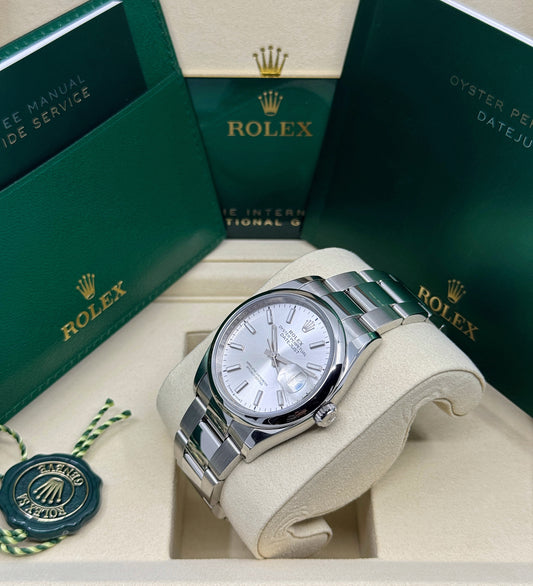 Rolex Datejust 36mm, Stainless Steel, Silver, Oyster, Ref# 126200-0002, dated 2025