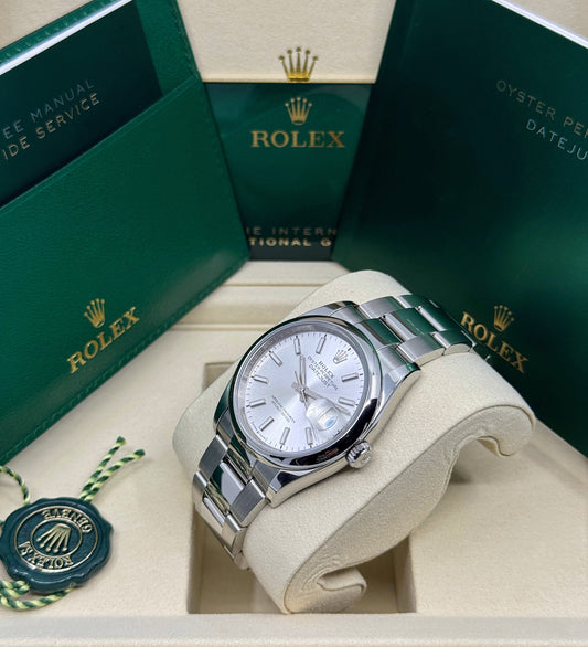 Rolex Datejust 36mm, Stainless Steel, Silver, Oyster, Ref# 126200-0002, dated 2025