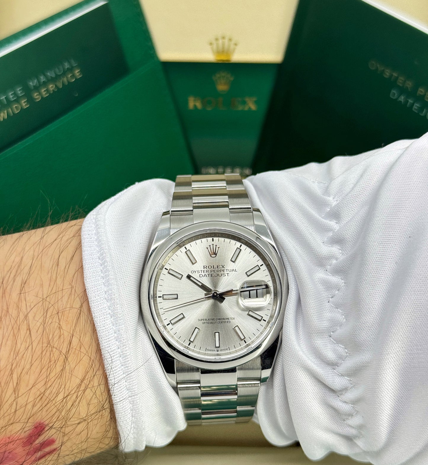 Rolex Datejust 36mm, Stainless Steel, Silver, Oyster, Ref# 126200-0002, dated 2025