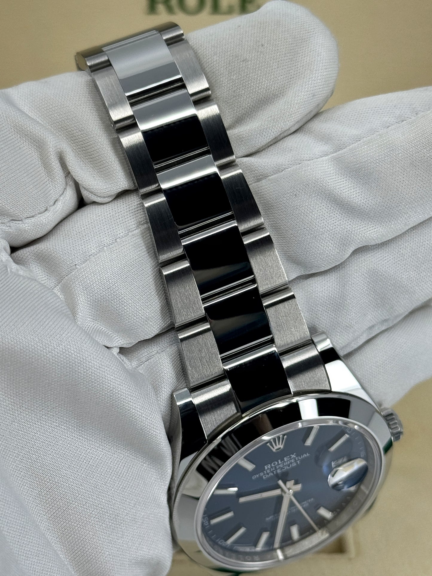 Pre-owned Rolex Datejust 41mm, Stainless Steel, Blue, Oyster, Ref# 126300-0001, dated 2024