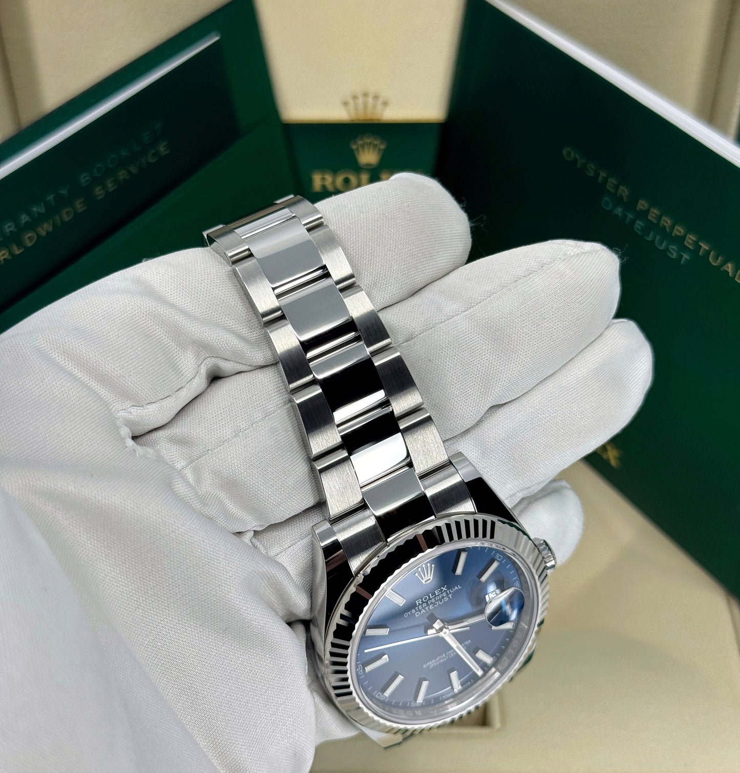 Rolex Datejust 41mm, Stainless Steel, Blue, Oyster, Ref# 126334-0001, dated 2025