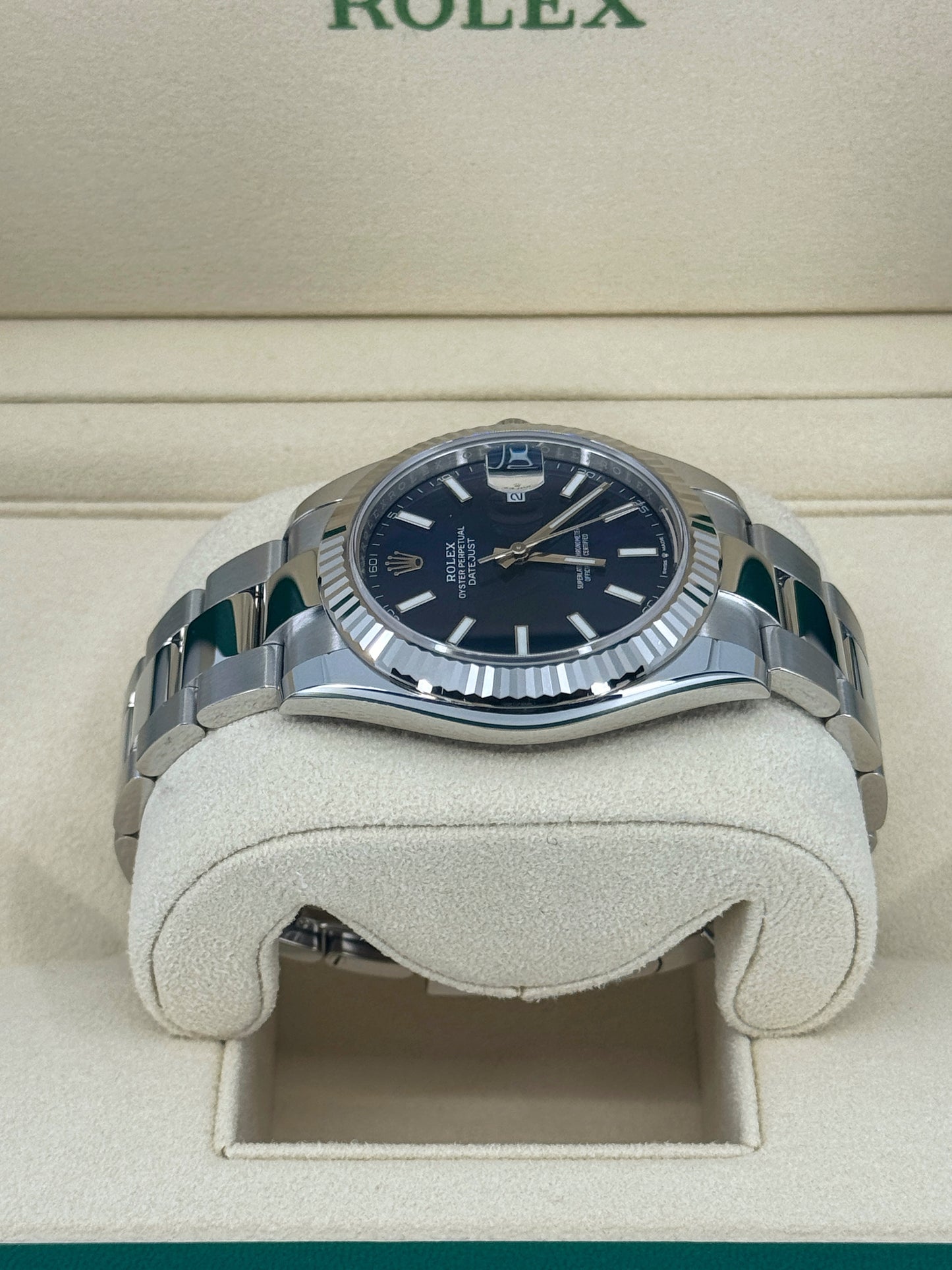 Pre-owned Rolex Datejust 41mm, Stainless Steel, Blue, Oyster, Ref# 126334-0001, dated 2024