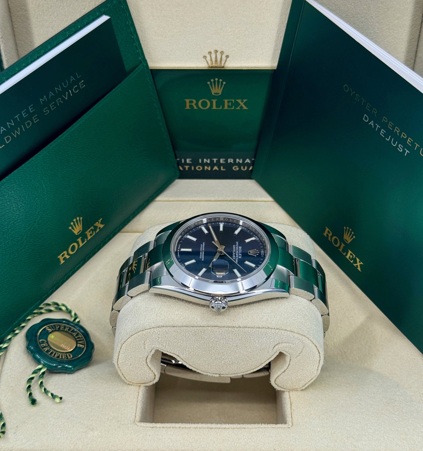 Rolex Datejust 41mm, Stainless Steel, Blue, Oyster, Ref# 126300-0001, dated 2025