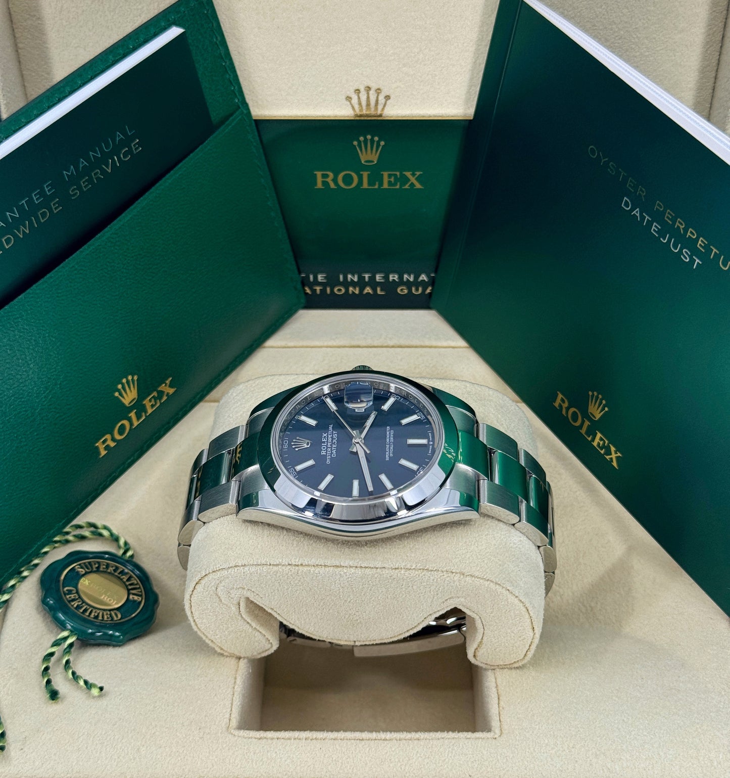Rolex Datejust 41mm, Stainless Steel, Blue, Oyster, Ref# 126300-0001, dated 2025