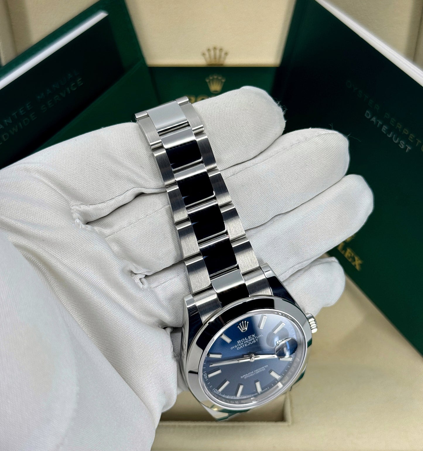 Rolex Datejust 41mm, Stainless Steel, Blue, Oyster, Ref# 126300-0001, dated 2025