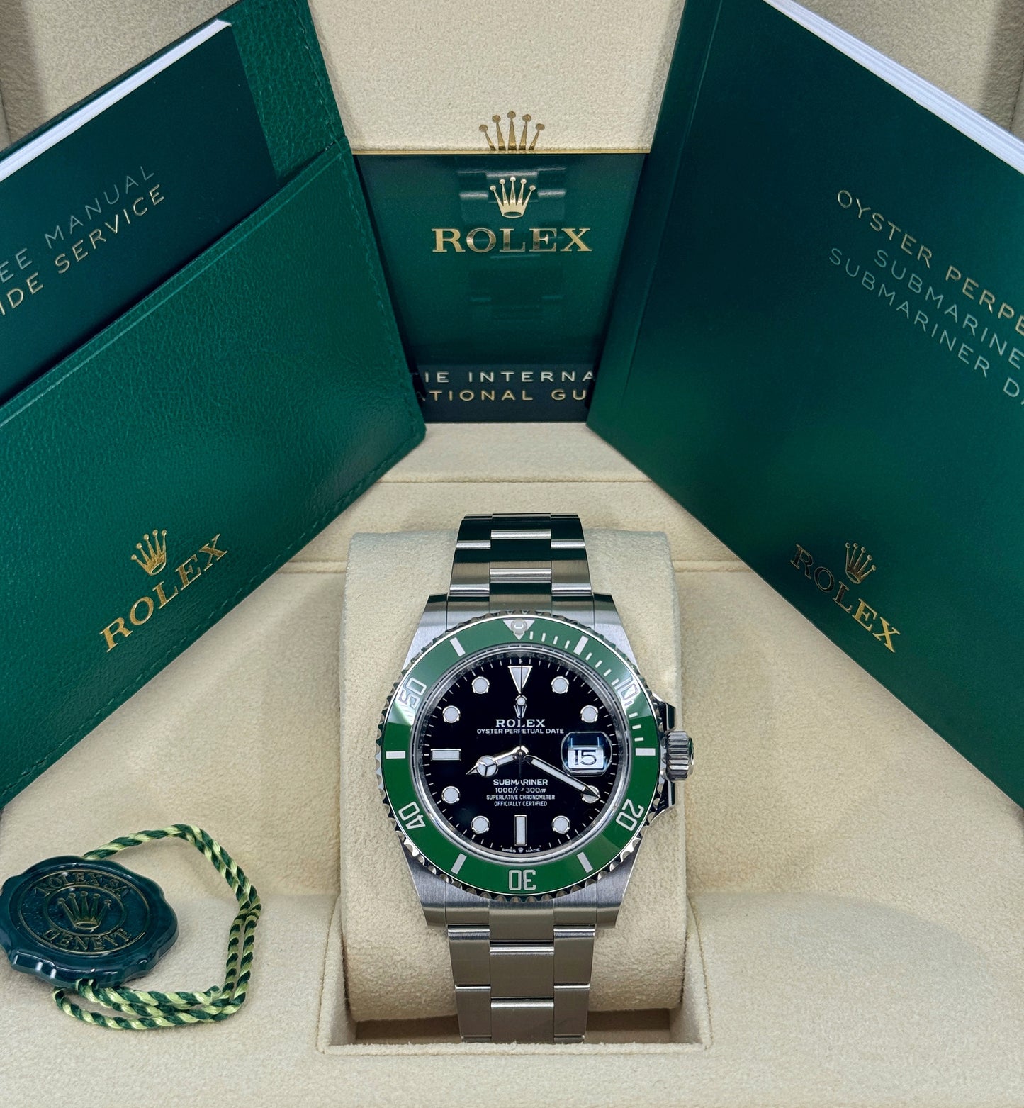Rolex Submariner 41mm, Date, Stainless Steel, MKII, Kermit/Starbucks, Ref# 126610LV, dated 2025