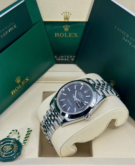 Rolex Datejust 41mm, Stainless Steel, Black, Jubilee, Ref# 126300-0012, dated 2026