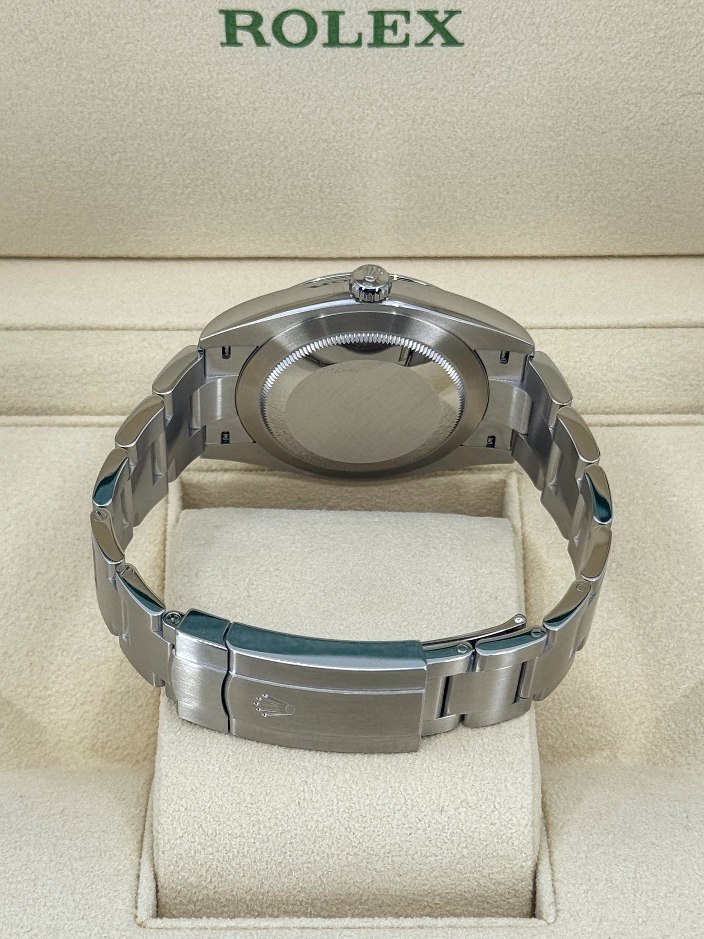 Pre-owned Rolex Oyster Perpetual 41mm, Stainless Steel, Blue, Ref# 124300-0003, dated 2024