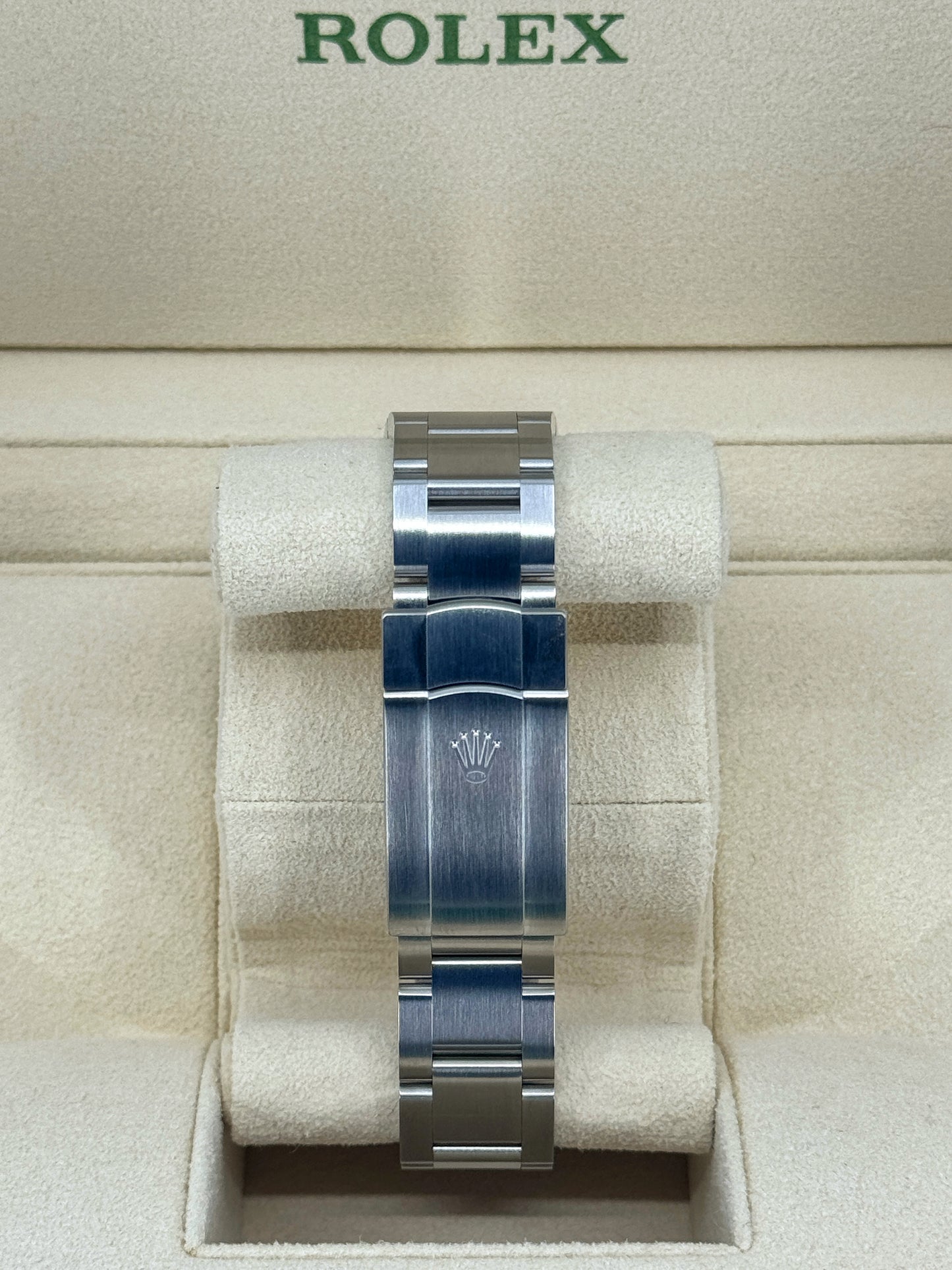 Pre-owned Rolex Oyster Perpetual 41mm, Stainless Steel, Blue, Ref# 124300-0003, dated 2024