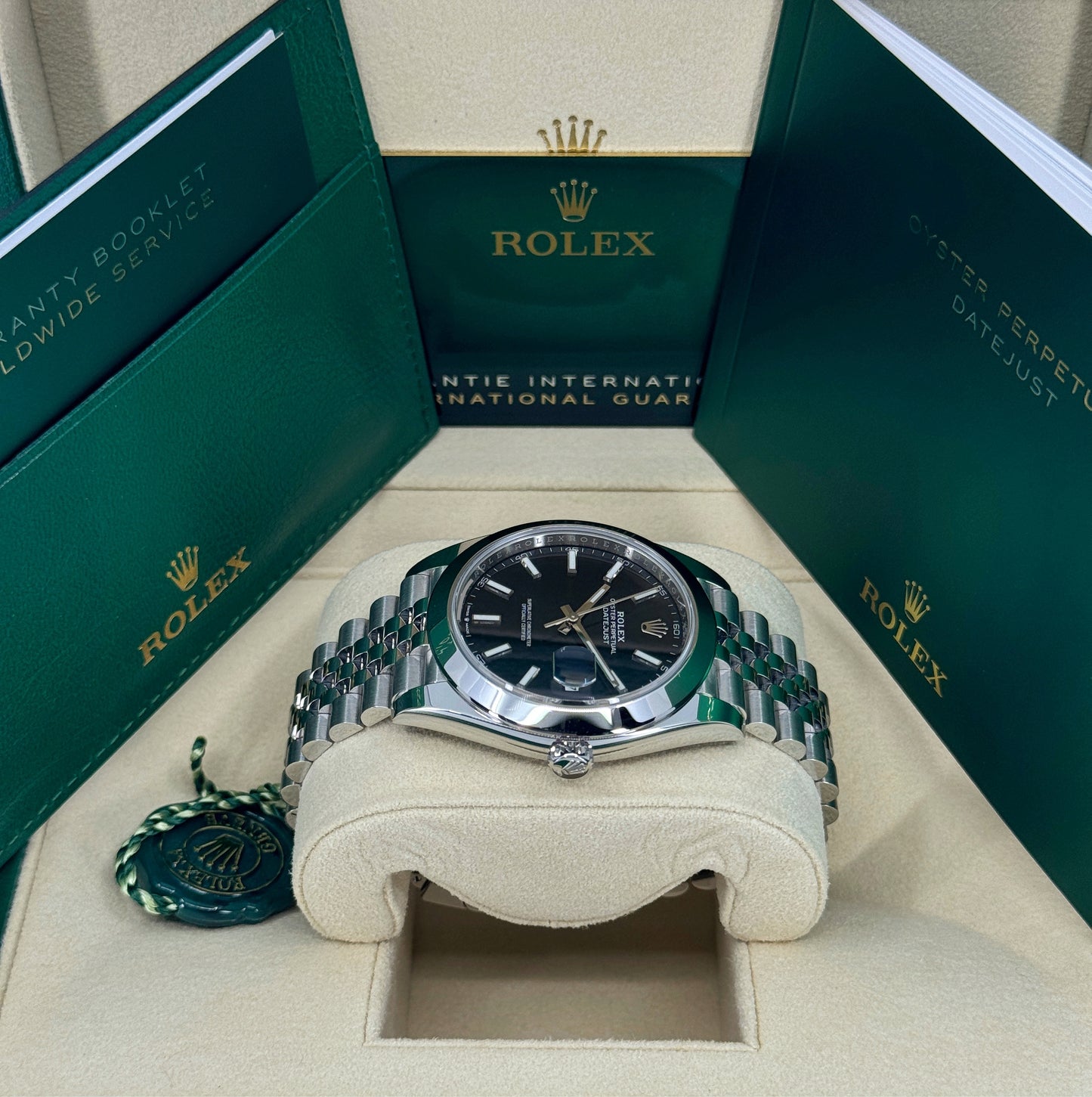 Rolex Datejust 41mm, Stainless Steel, Black, Jubilee, Ref# 126300-0012, dated 2025