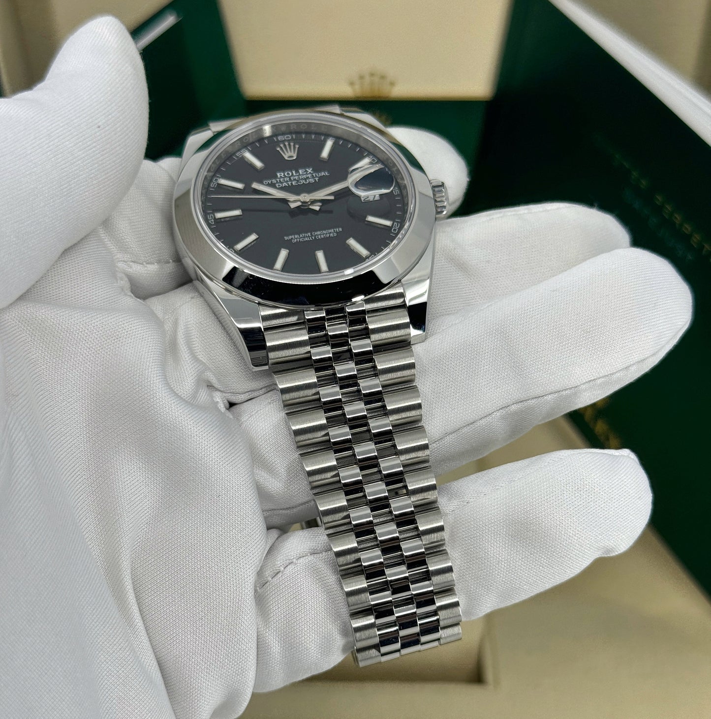 Rolex Datejust 41mm, Stainless Steel, Black, Jubilee, Ref# 126300-0012, dated 2025