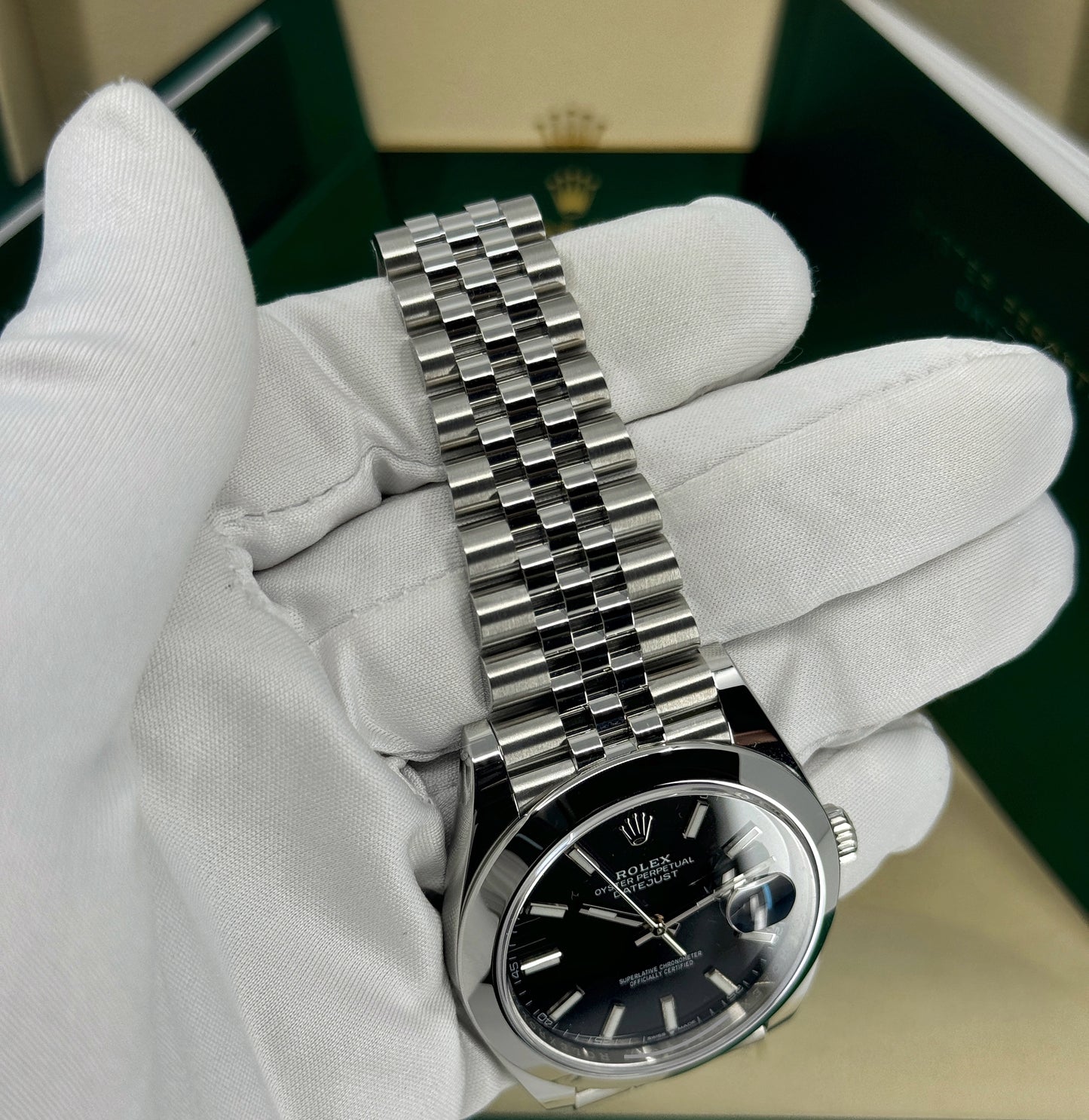 Rolex Datejust 41mm, Stainless Steel, Black, Jubilee, Ref# 126300-0012, dated 2025