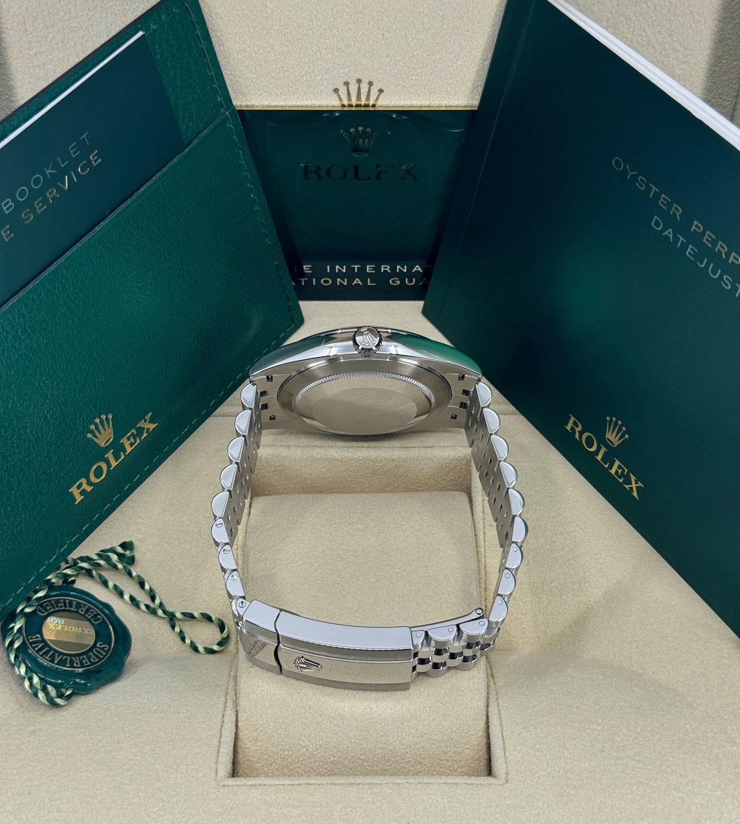 Rolex Datejust 41mm, Stainless Steel, Green, Jubilee, Ref# 126300-0020, dated 2025