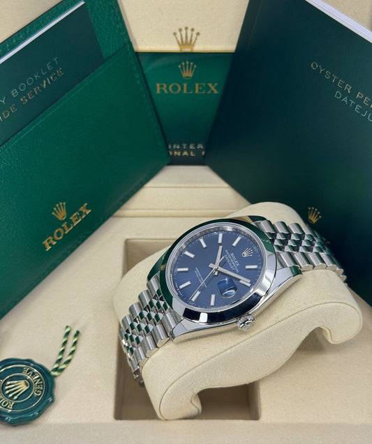 Rolex Datejust 41mm, Stainless Steel, Blue, Jubilee, Ref# 126300-0002, dated 2026