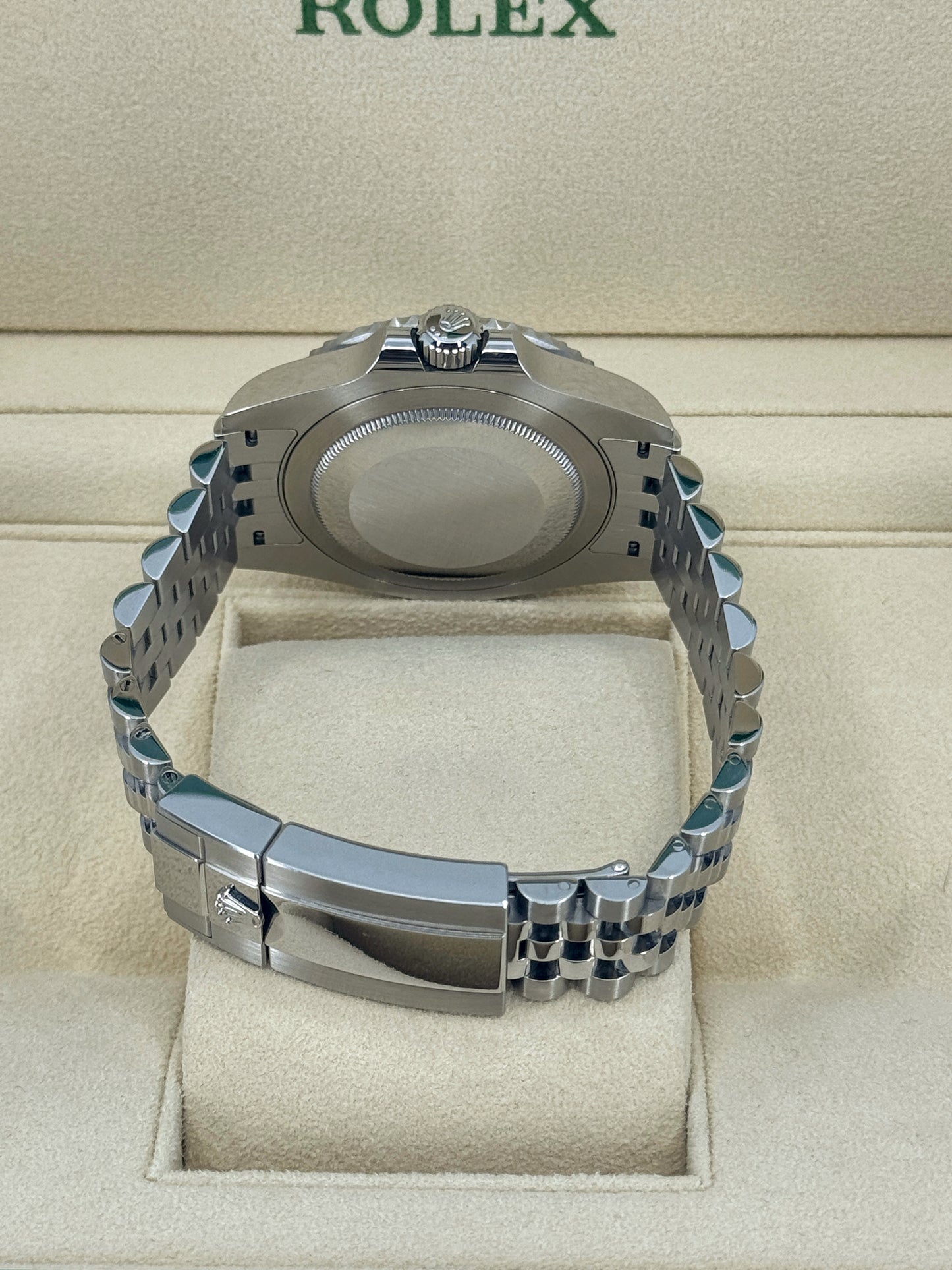 Pre-owned Rolex GMT-Master II 40mm, Stainless Steel, Batman, Jubilee, Ref# 126710BLNR-0002, dated 2024
