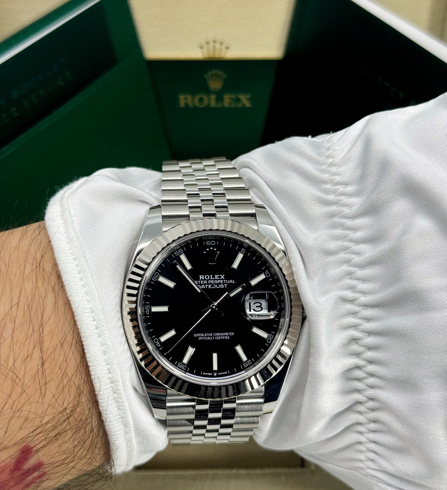 Rolex Datejust 41mm, Stainless Steel, Black, Jubilee, Ref# 126334-0018, dated 2025