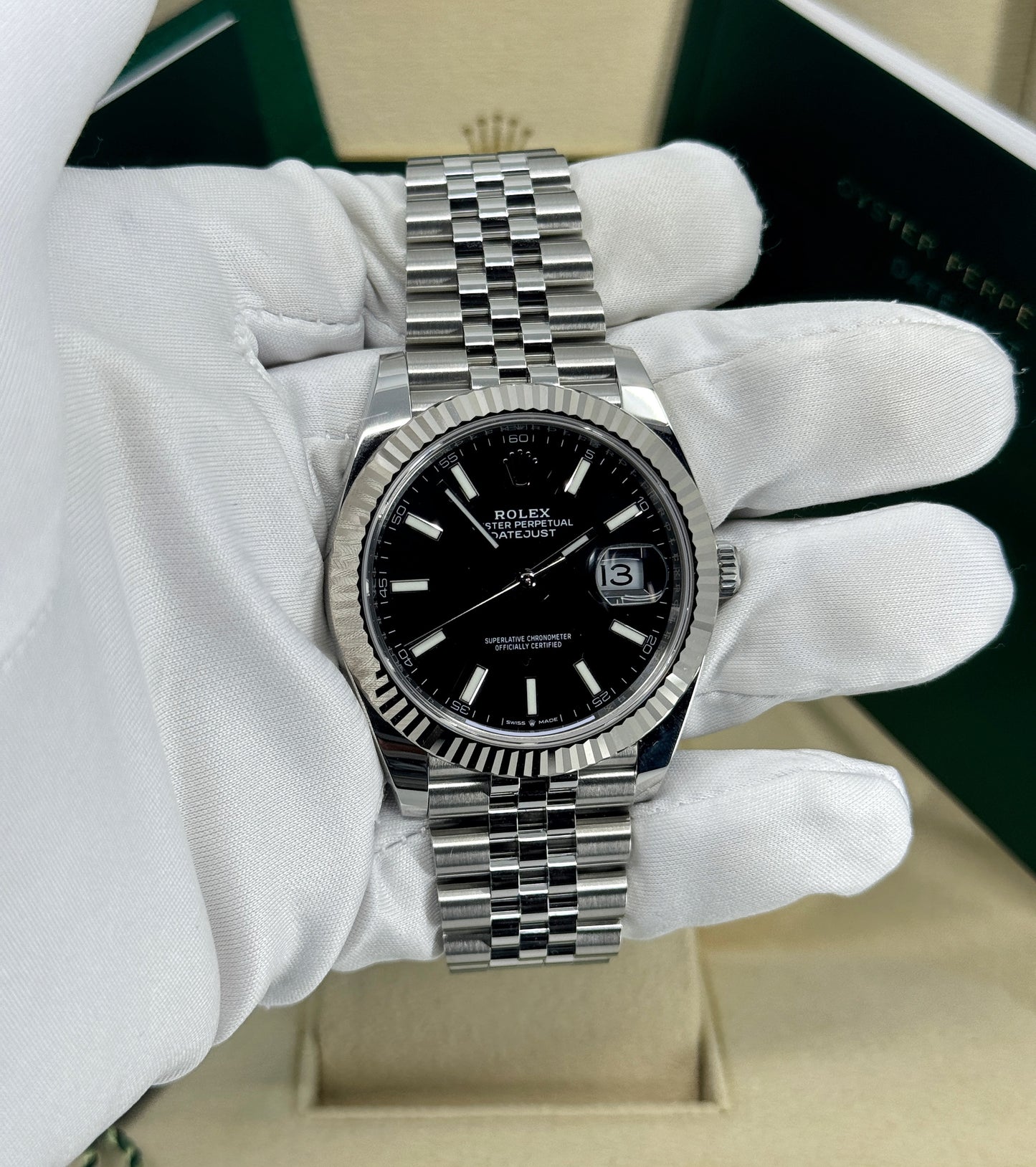 Rolex Datejust 41mm, Stainless Steel, Black, Jubilee, Ref# 126334-0018, dated 2025