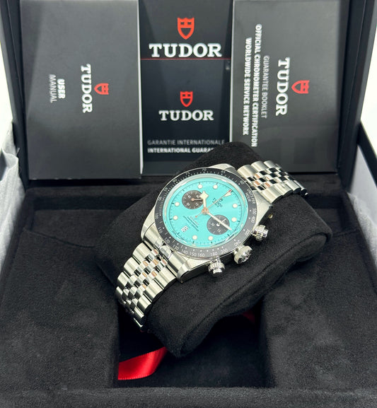 Tudor Black Bay Chrono 41mm, Special Edition, Flamingo Blue, Turquoise, Ref# 79360N-0024, dated 2026