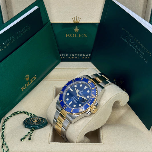 Rolex Submariner 41mm, Date, 18k YG & Stainless Steel, Blue, Ref# 126613LB, dated 2025