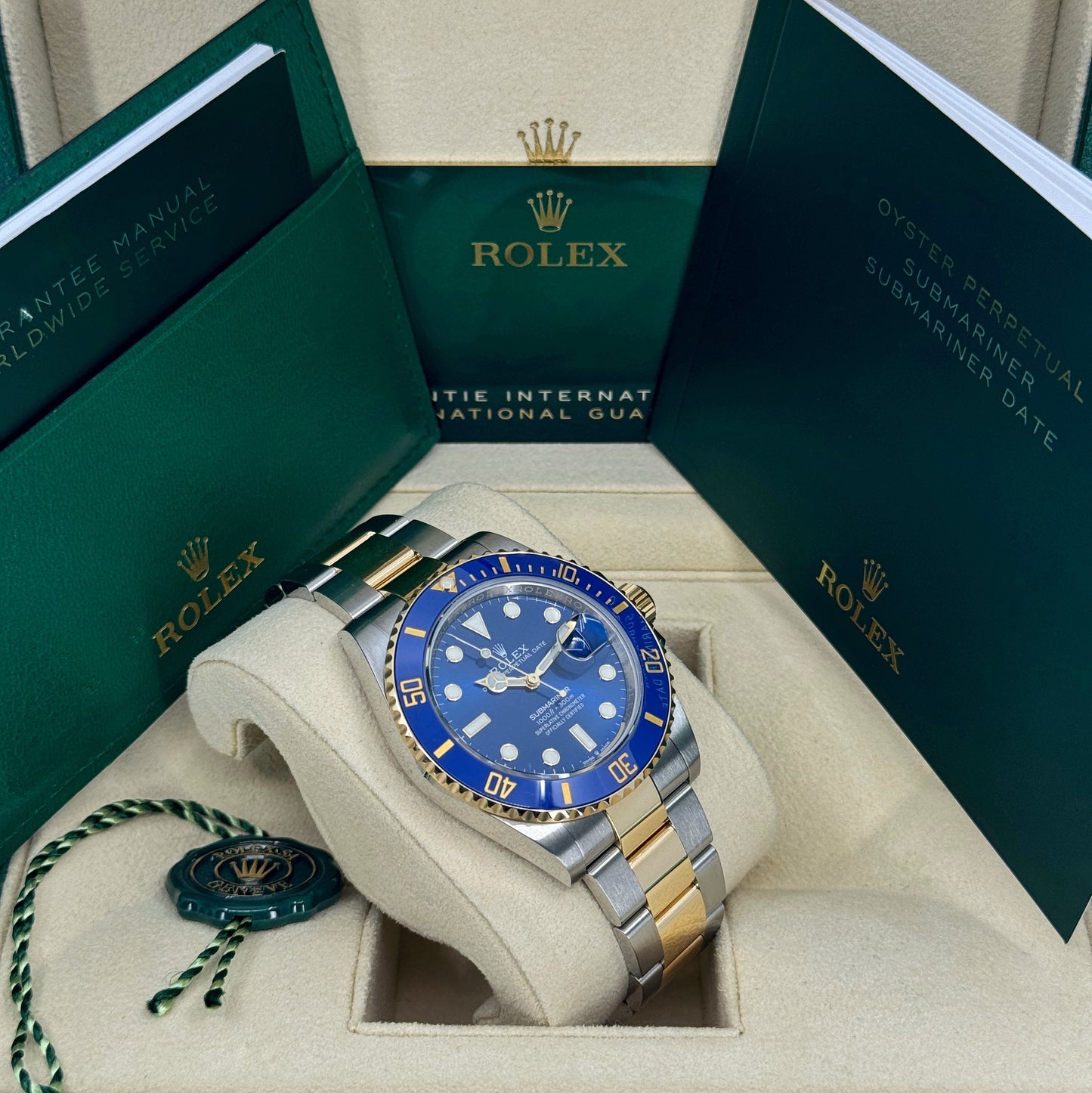 Rolex Submariner 41mm, Date, 18k YG & Stainless Steel, Blue, Ref# 126613LB, dated 2025