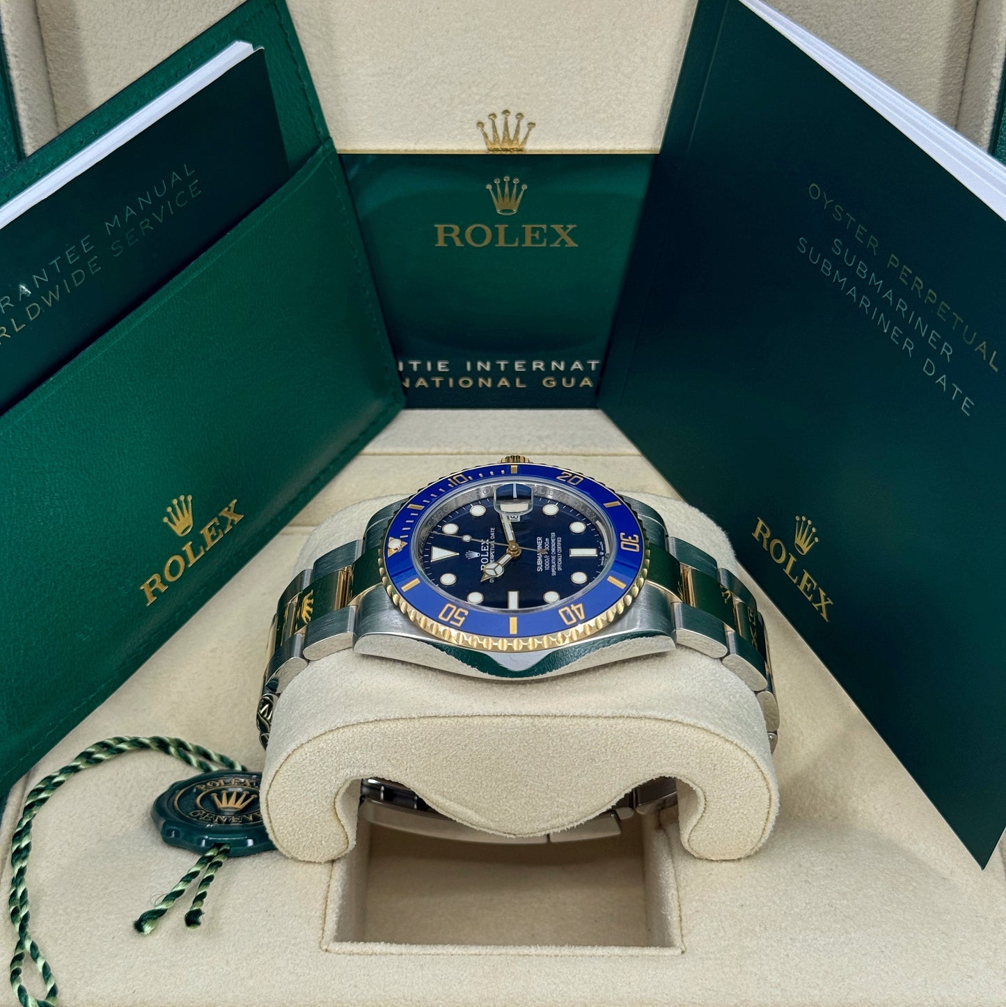 Rolex Submariner 41mm, Date, 18k YG & Stainless Steel, Blue, Ref# 126613LB, dated 2025