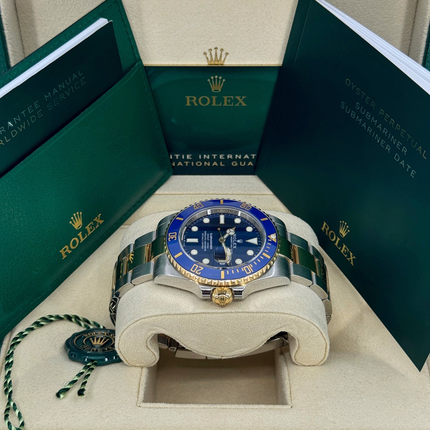 Rolex Submariner 41mm, Date, 18k YG & Stainless Steel, Blue, Ref# 126613LB, dated 2025