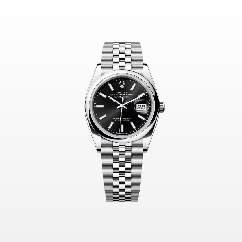 Rolex Datejust 36mm, Stainless Steel, Black, Jubilee, Ref# 126200-0003, dated 2025