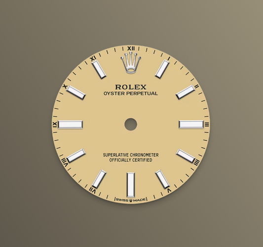 Rolex Oyster Perpetual 34mm, Stainless Steel, Beige, Ref# 124200-0007, dated 2025