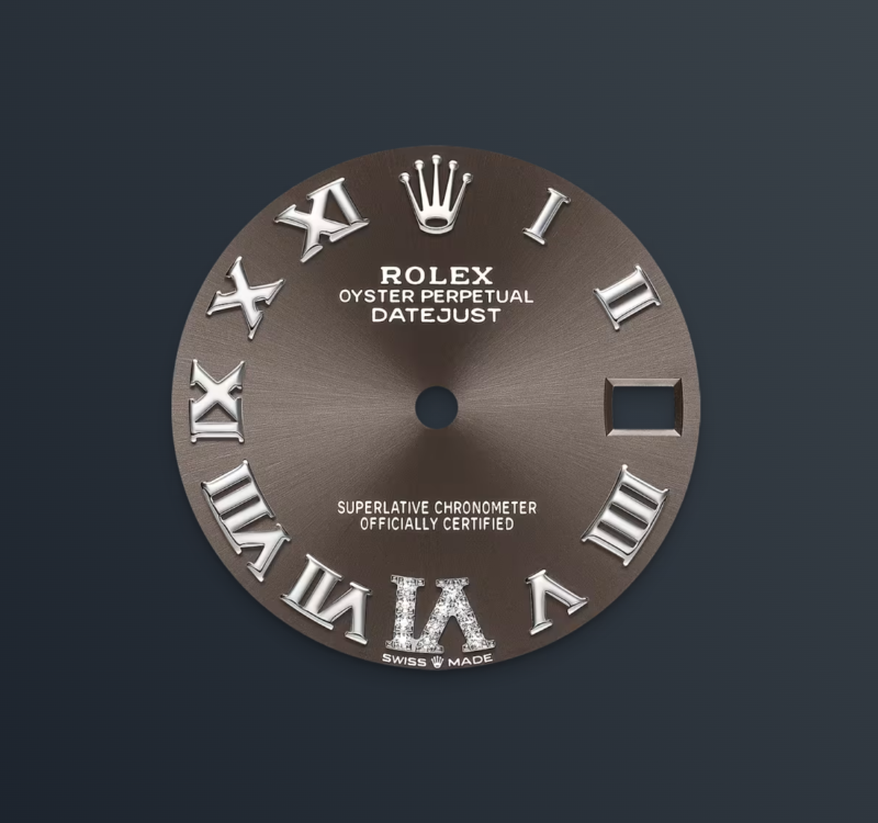 Rolex Datejust 31mm, Stainless Steel, Grey Roman VI Diamond, Jubilee, Ref# 278274-0028, dated 2025