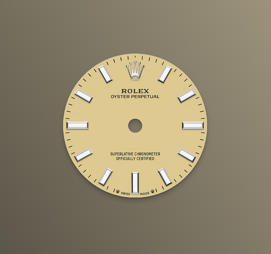 Rolex Oyster Perpetual 28mm, Stainless Steel, Beige, Ref# 276200-0007, dated 2025