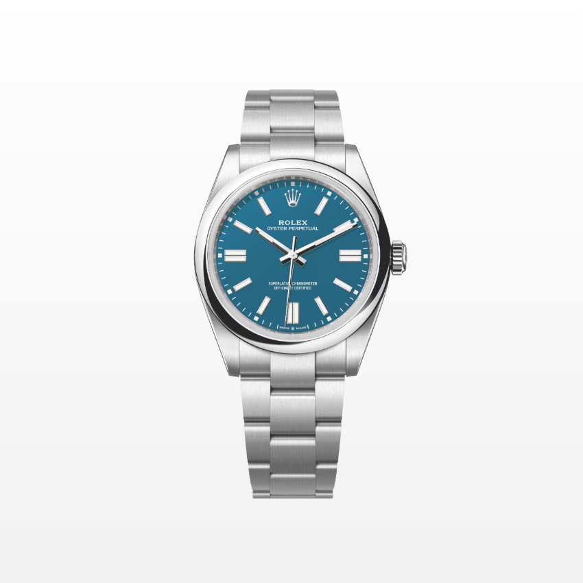 Rolex Oyster Perpetual 41 mm, Stainless Steel, Med Blue, Ref# 134300-0009, dated 2025