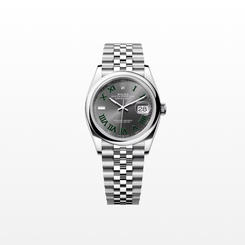 Rolex Datejust 36mm, Stainless Steel, Wimbledon, Slate, Jubilee, Ref# 126200-0017, dated 2025