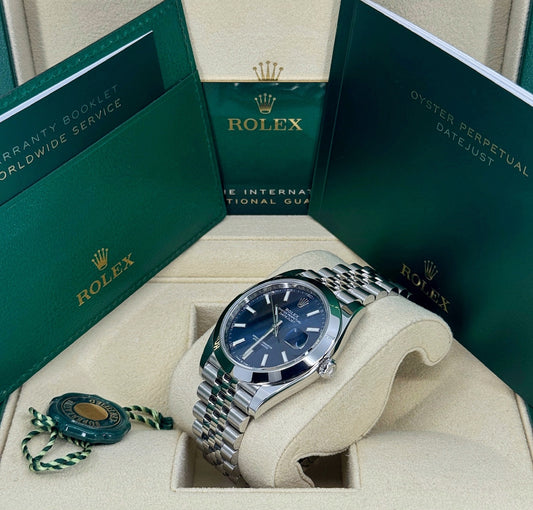 Rolex Datejust 41mm, Stainless Steel, Blue, Jubilee, Ref# 126300-0002, dated 2025