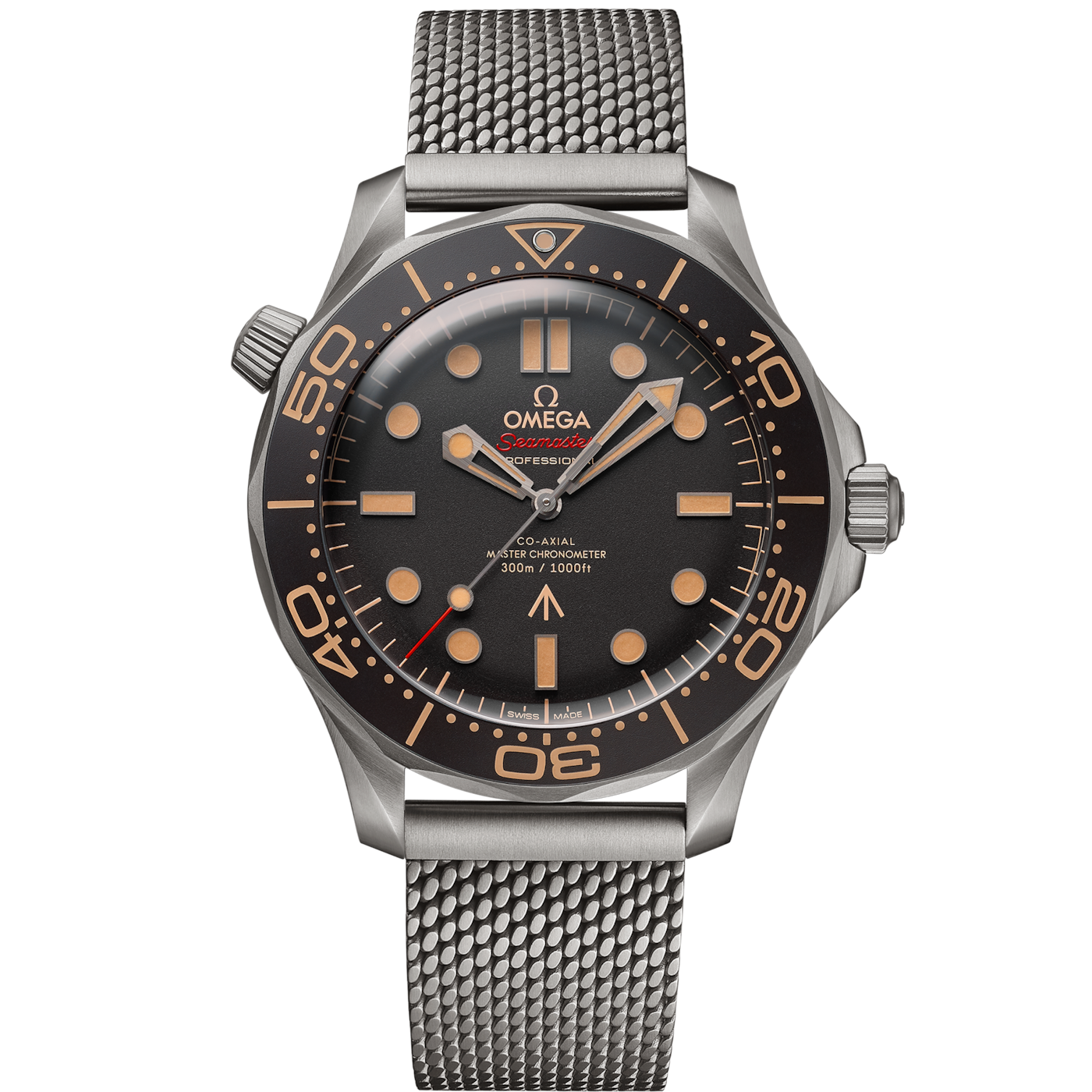 Omega Seamaster Diver 300M, James Bond 007 Edition, 42mm, Titanium, Brown, Ref# 210.90.42.20.01.001, dated 2025