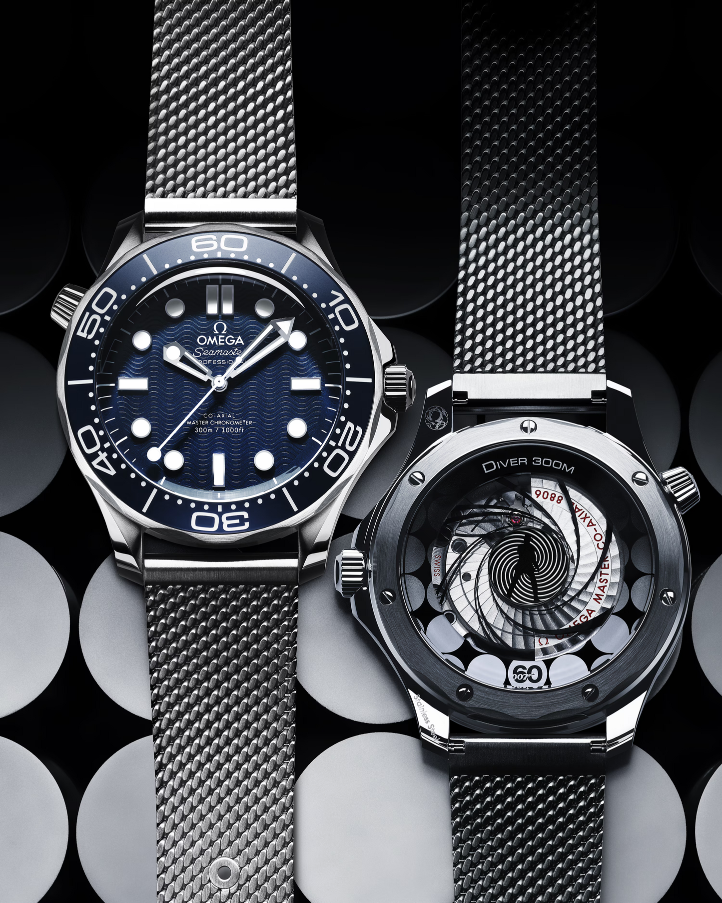 Omega Seamaster Diver 300M, James Bond 007 60th Anniversary Edition, 42mm, Stainless Steel, Blue, Ref# 210.30.42.20.03.002, dated 2025